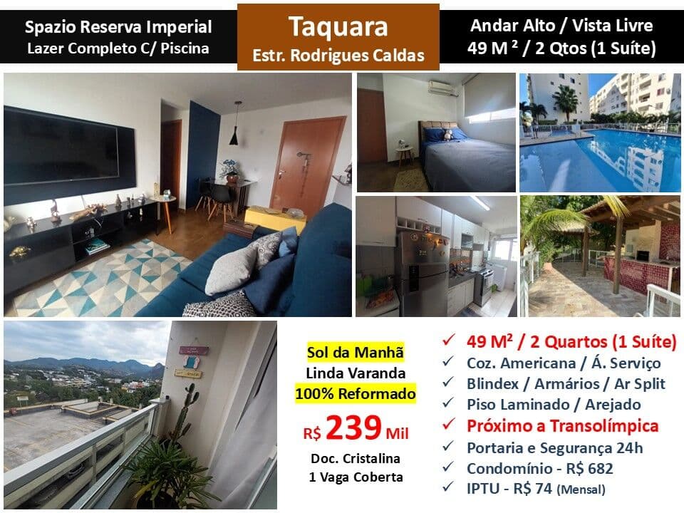 Apto JPA Taquara Spazio Reserva Imperial 49M²