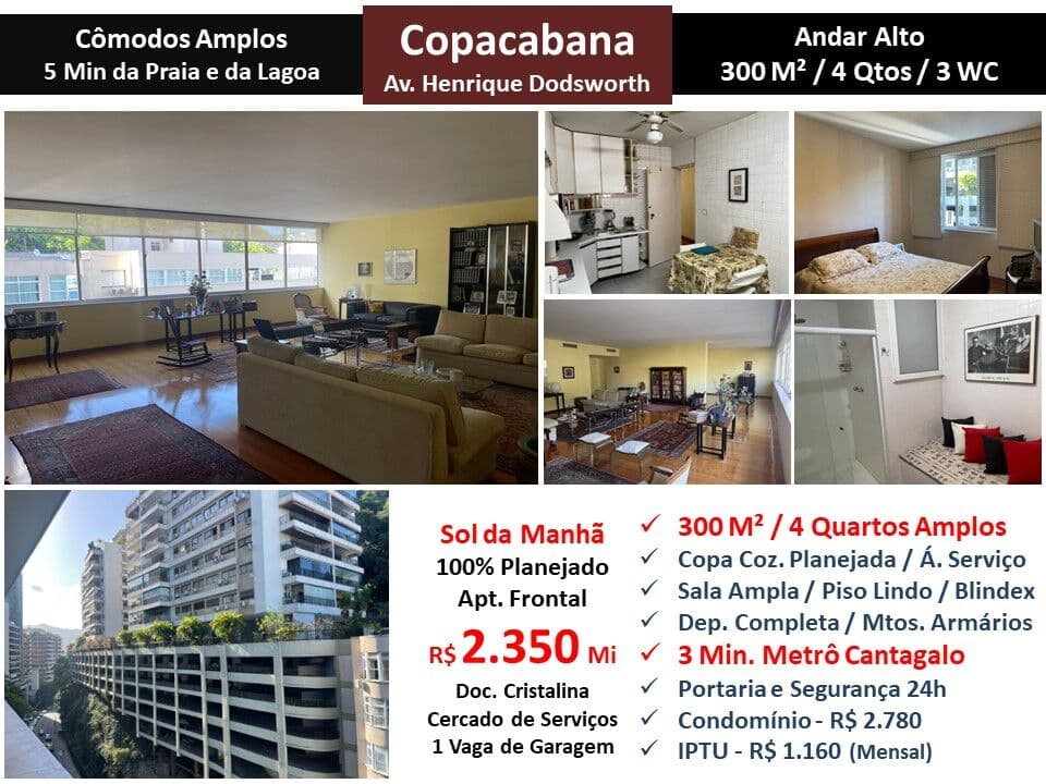 Apto Copacabana Henrique Dodsworth 300M²