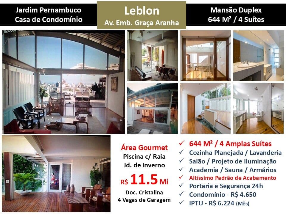 Casa Leblon Jardim Pernambuco 644M²