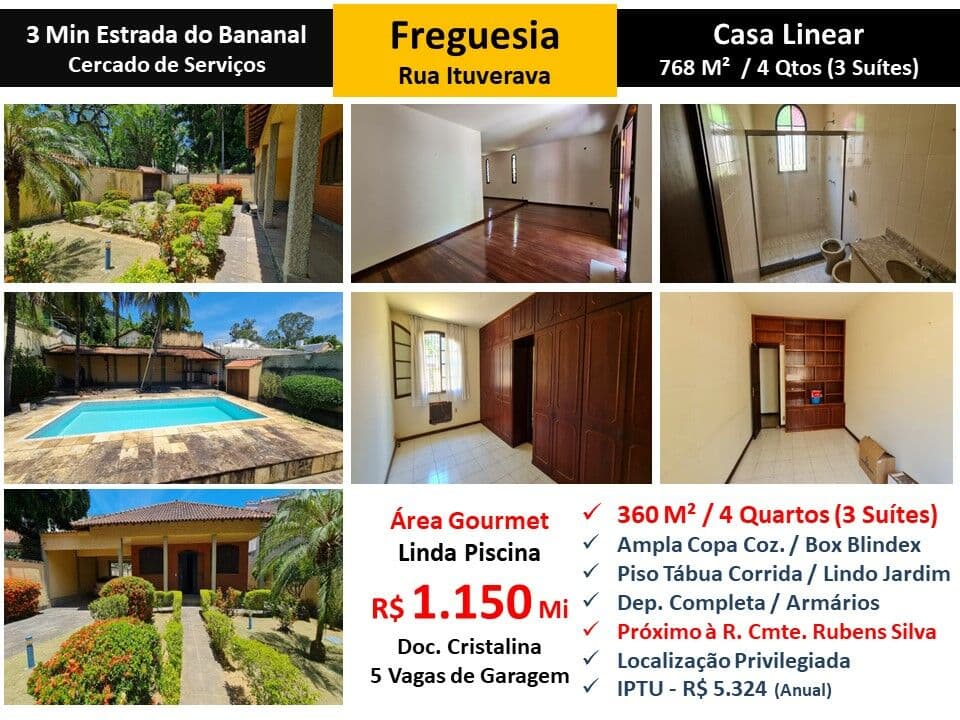 Casa JPA Freguesia Ituverava 360M² Linear