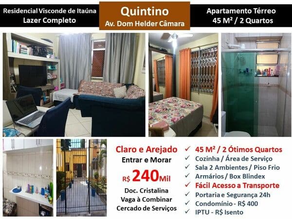 Apto Quintino Dom Helder Camara 45M²