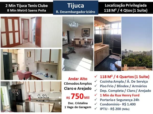 Apto Tijuca Des. Izidro 118M²