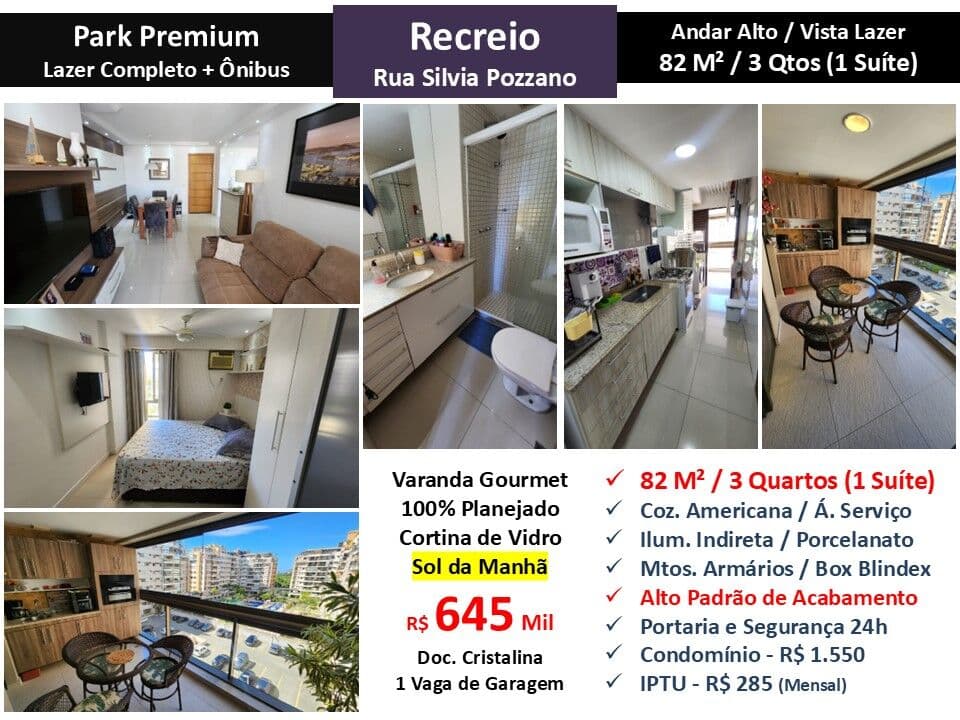 Apto Recreio Zico Park Premium 82M² 24
