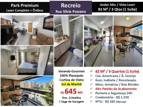 Apto Recreio Zico Park Premium 82M² 24