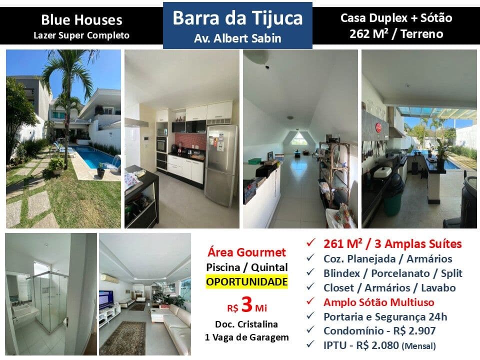 Casa Barra da Tijuca Blue Houses 261M²