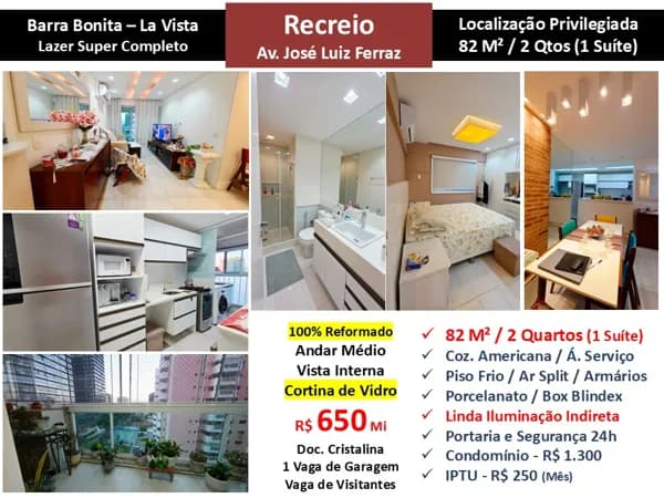 Apto Recreio Barra Bonita La Vista 82M²