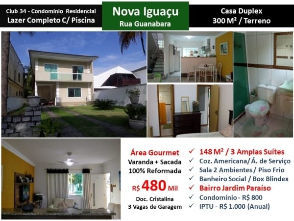 Casa Nova Iguaçu Club 34 148M²