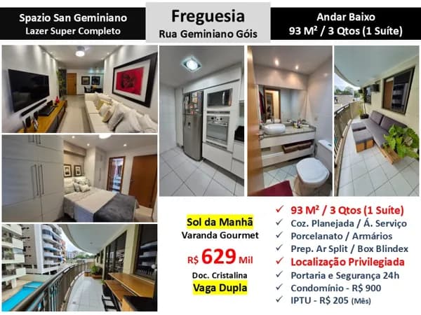Apto JPA Freguesia Spazio San Geminiano 93M²