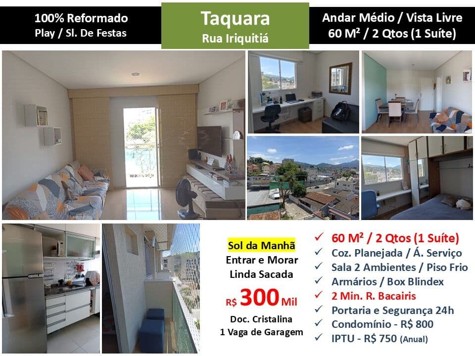 Apto JPA Taquara Iriquitia 60M²