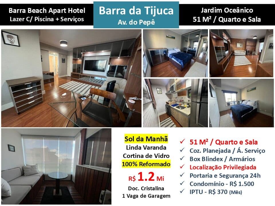 Apto Barra da Tijuca Praia JO Barra Beach 51M² 3