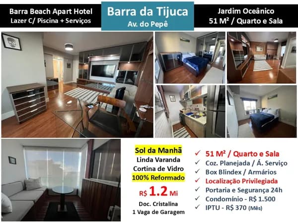 Apto Barra da Tijuca Praia JO Barra Beach 51M² 3