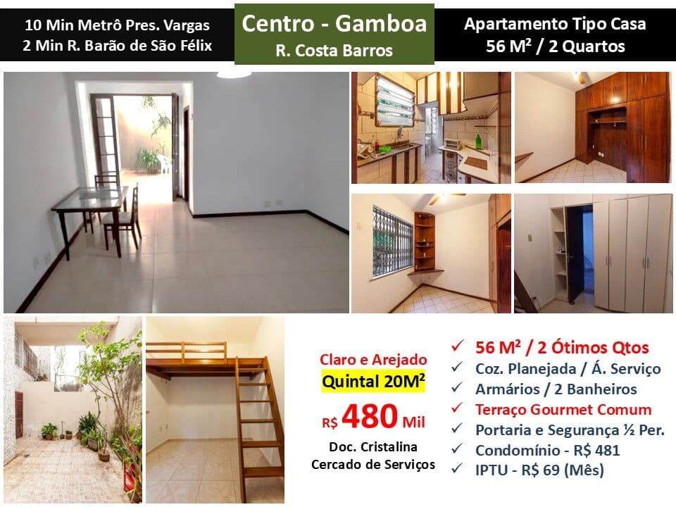 Apto Centro Gamboa Costa Barros 56M²