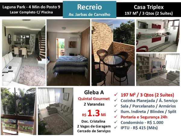 Casa Recreio Gleba A Praia Laguna Park José Américo de Almeida 197M²