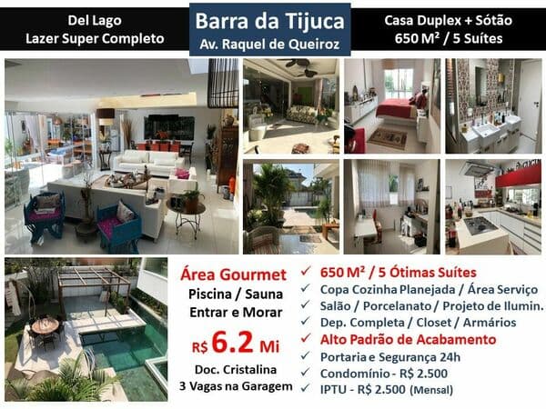 Casa Barra da Tijuca Del Lago 650M²