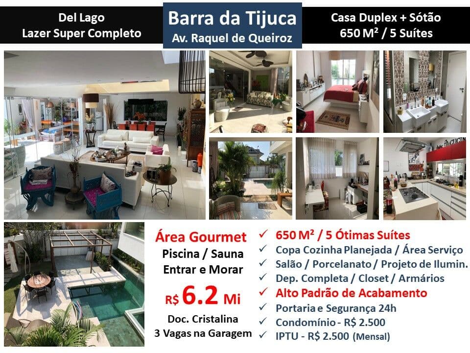 Casa Barra da Tijuca Del Lago 650M²