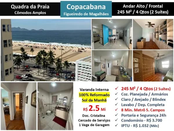 Apto Copacabana Fig. Magalhães 245M²