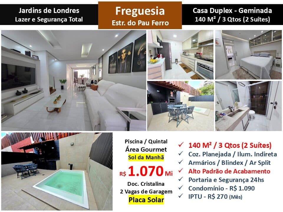 Casa JPA Freguesia Jardins de Londres 140M²