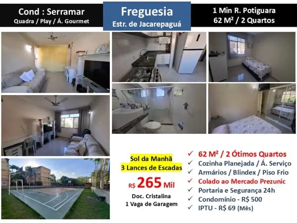 Apto JPA Freguesia Estr. de Jacarepaguá Serramar 62M²