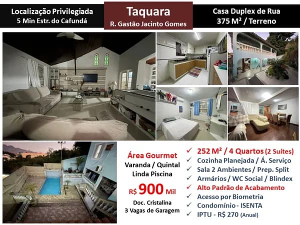 Casa JPA Taquara Gastão Jacinto Gomes 252M²