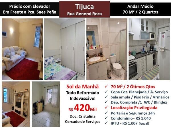 Apto Tijuca General Roca 70M²
