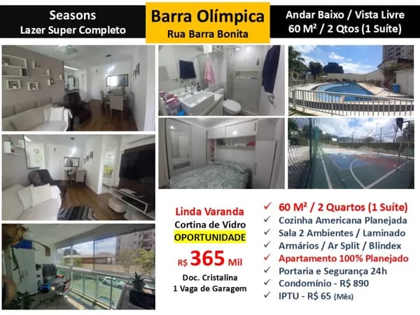 Apto Barra Olímpica Seasons 60M²