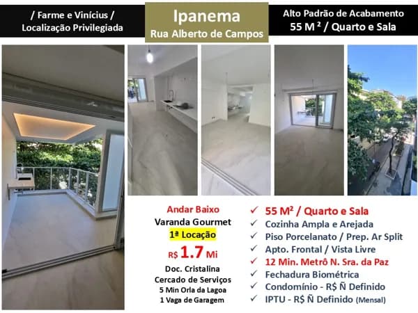 Apto Ipanema Alberto de Campos 55M²