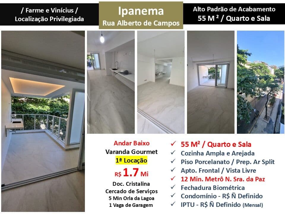 Apto Ipanema Alberto de Campos 55M²