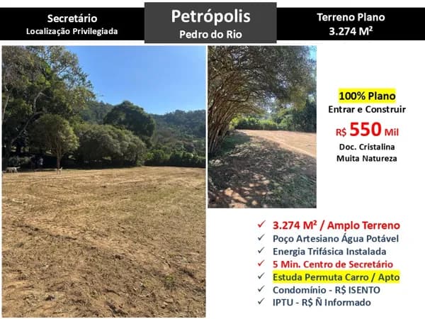 Terreno Petrópolis Secretário 3274M²