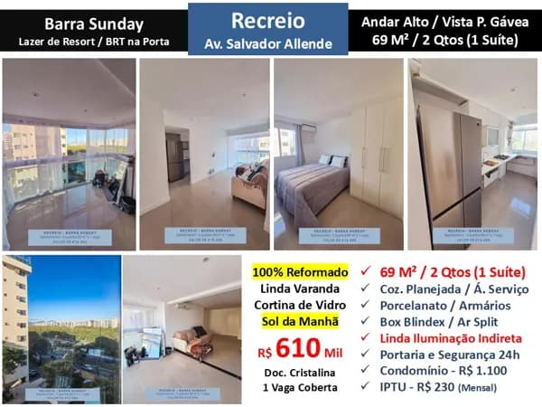 Apto Recreio Barra Sunday 69M²