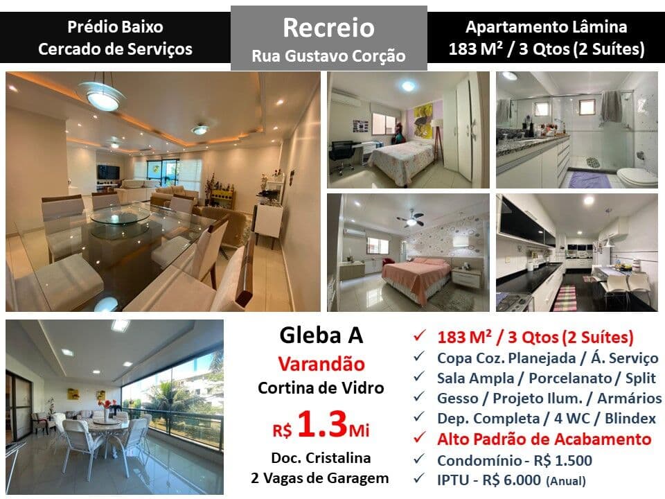 Apto Recreio Gleba A Gustavo Corção 183M²