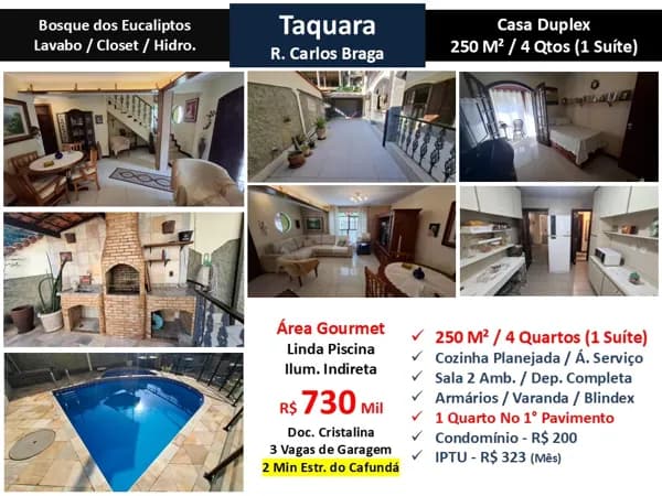 Casa JPA Taquara Bosque dos Eucaliptos 250M²