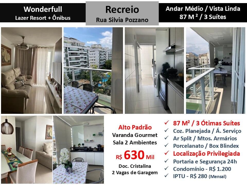Apto Recreio Zico Wonderfull 87M² 3