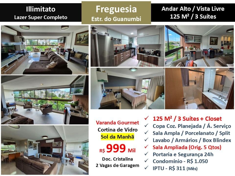Apto JPA Freguesia Illimitato 125M²
