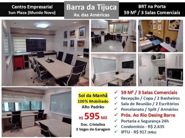 Sala Barra da Tijuca Sun Plaza 59M²