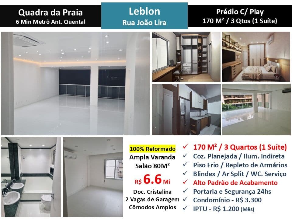 Apto Leblon João Lira 170M²