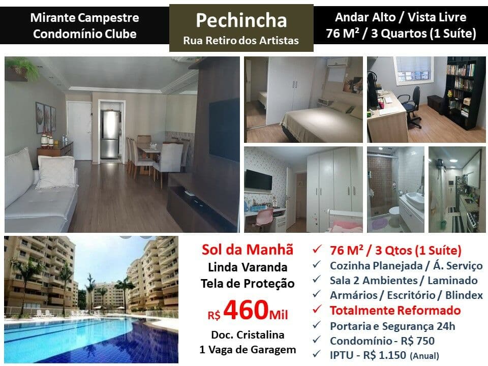 Apto JPA Pechincha Mirante Campestre 76M²