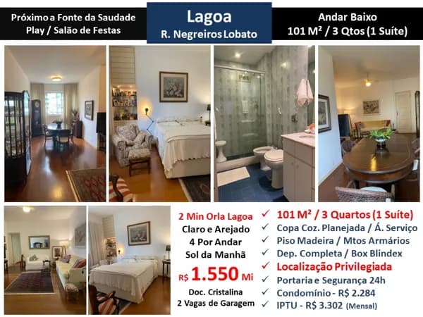 Apto Lagoa Negreiros Lobato 101M²