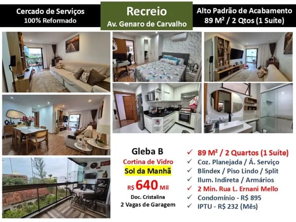 Apto Recreio Gleba B Genaro de Carvalho 89M²