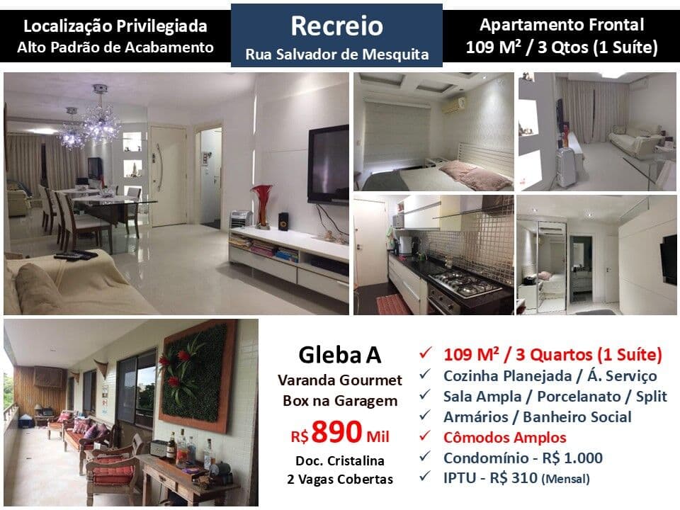 Apto Recreio Gleba A Salvador de Mesquita 109M²