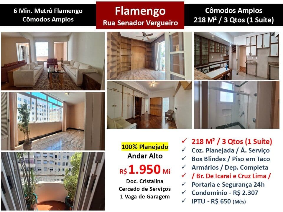 Apto Flamengo Sen Vergueiro 218M² 2