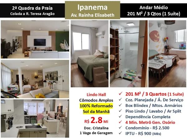 Apto Ipanema Rainha Elisabeth 201M²