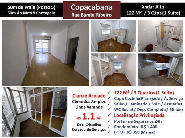 Apto Copacabana Barata Ribeiro 122M² 2