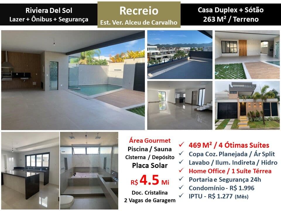 Casa Recreio Riviera Del Sol 469M²