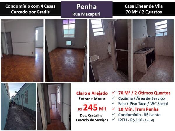 Casa Penha Macapuri 70M² 2 Linear