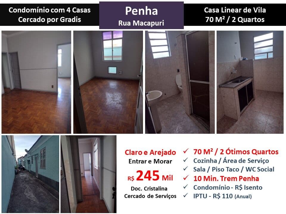 Casa Penha Macapuri 70M² 2 Linear