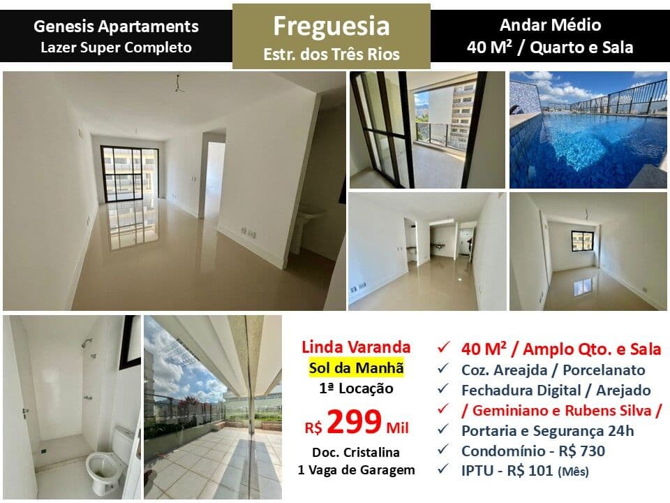 Apto JPA Freguesia Três Rios Genesis 40M²