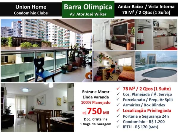 Apto Barra Olímpica Centro Metropolitano Union Home 78M²