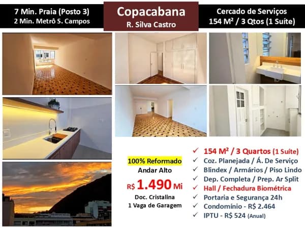 Apto Copacabana Silva Castro 154M²