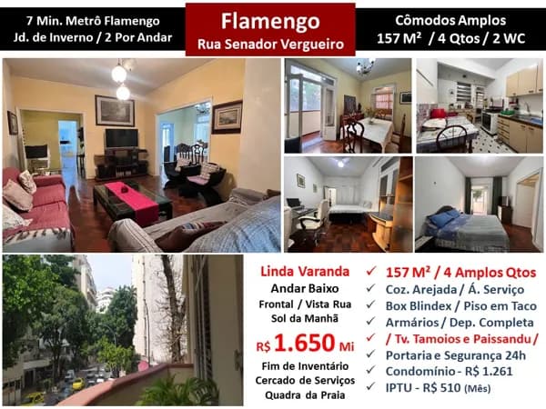 Apto Flamengo Sen. Vergueiro 157M²