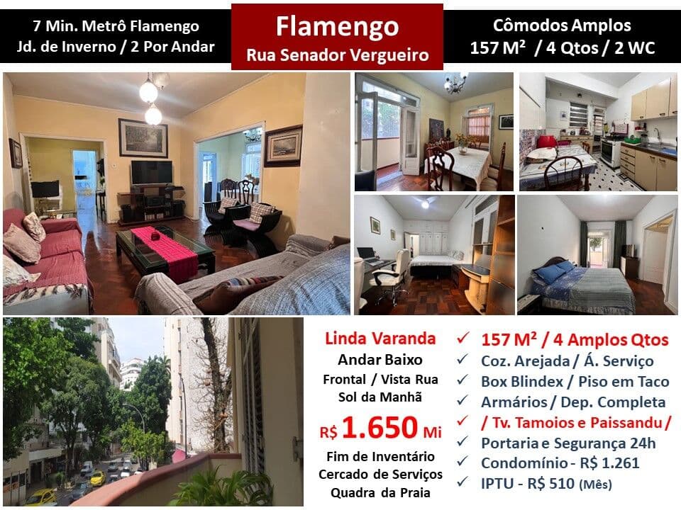 Apto Flamengo Sen. Vergueiro 157M²